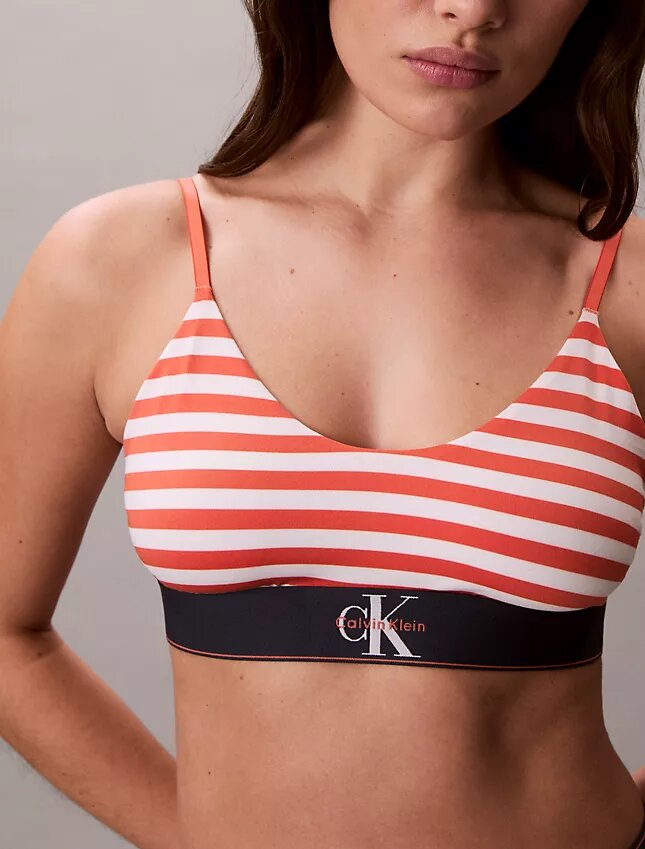 Bralette elástico de microfibra Unlined con Monogram gráfico Bralette elástico de microfibra Unlined con Monogram gráfico