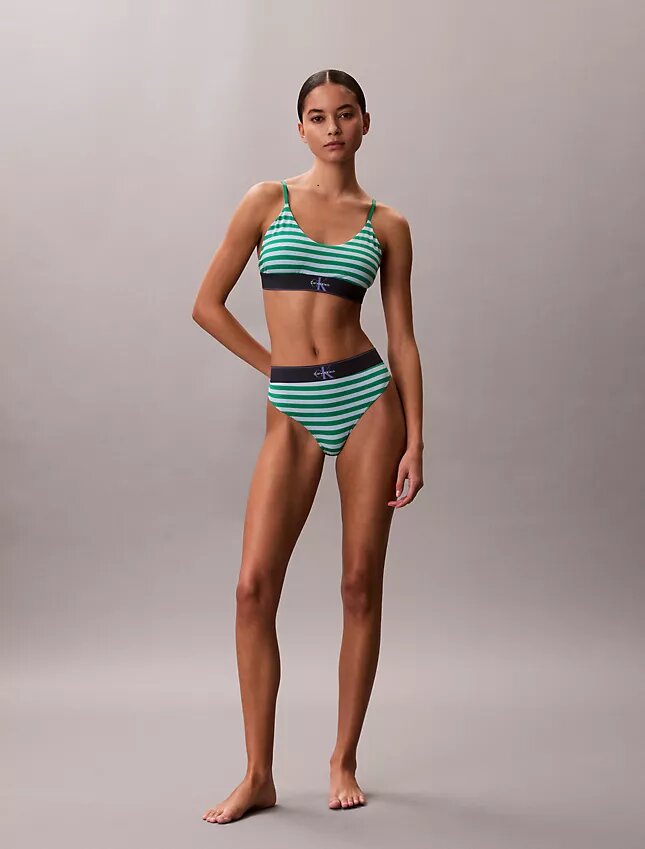 Bralette elástico de microfibra Unlined con Monogram gráfico Bralette elástico de microfibra Unlined con Monogram gráfico
