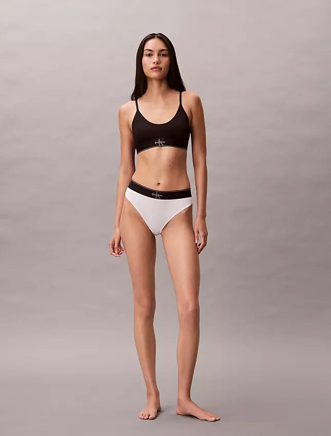 Bralette elástico de microfibra Unlined con Monogram gráfico Bralette elástico de microfibra Unlined con Monogram gráfico