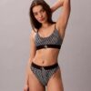 Bralette elástico de microfibra Unlined con Monogram gráfico Bralette elástico de microfibra Unlined con Monogram gráfico