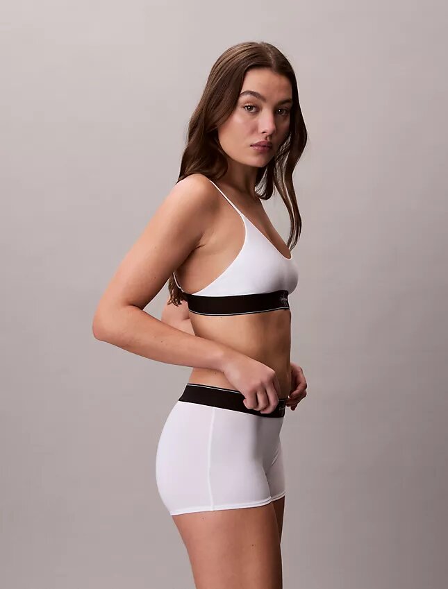 Bralette elástico de microfibra Unlined con Monogram gráfico Bralette elástico de microfibra Unlined con Monogram gráfico