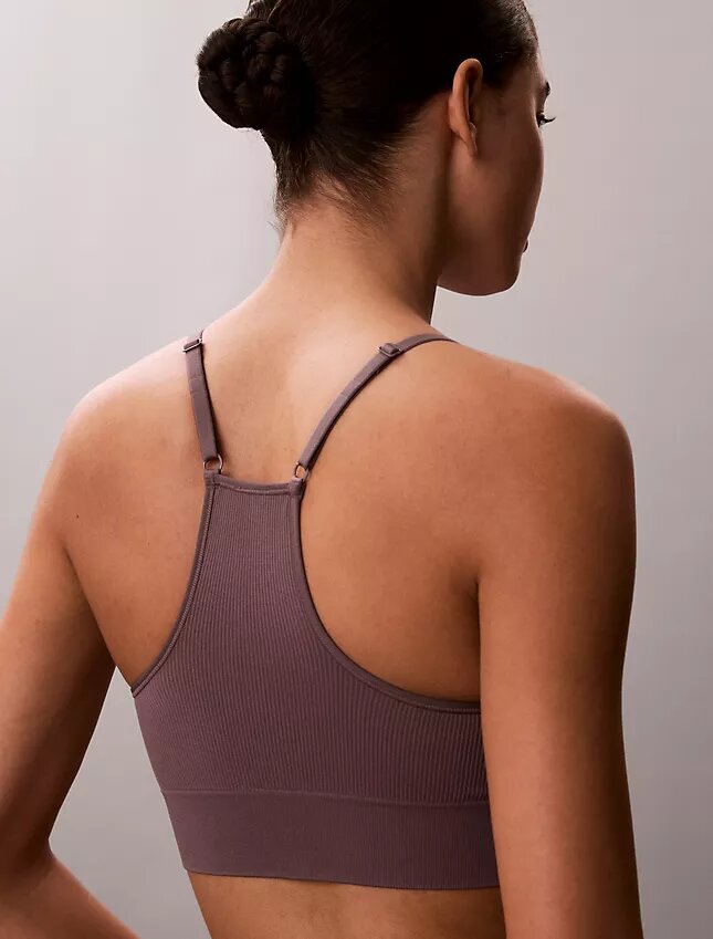 Bralette sin costuras de Microfiber acanalada con forro ligero Bralette sin costuras de Microfiber acanalada con forro ligero