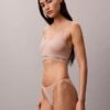 Bralette sin costuras de Microfiber acanalada con forro ligero Bralette sin costuras de Microfiber acanalada con forro ligero