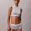 Bralette sin tirantes con cuello alto, ligeramente forrado, de algodón Modal Icon