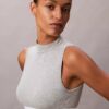Bralette sin tirantes con cuello alto, ligeramente forrado, de algodón Modal Icon