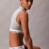 Bralette sin tirantes con cuello alto, ligeramente forrado, de algodón Modal Icon