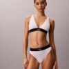 Bralette triangular elástica de Microfiber con Monogram gráfico y forro ligero Bralette triangular elástica de Microfiber con Monogram gráfico y forro ligero