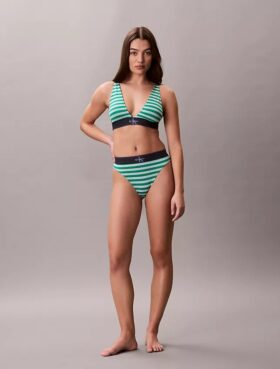 Bralette triangular elástica de Microfiber con Monogram gráfico y forro ligero