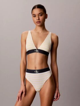 Bralette triangular elástica de Microfiber con Monogram gráfico y forro ligero