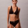 Bralette triangular elástica de Microfiber con Monogram gráfico y forro ligero Bralette triangular elástica de Microfiber con Monogram gráfico y forro ligero