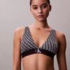 Bralette triangular elástica de Microfiber con Monogram gráfico y forro ligero Bralette triangular elástica de Microfiber con Monogram gráfico y forro ligero