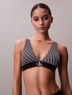 Bralette triangular elástica de Microfiber con Monogram gráfico y forro ligero