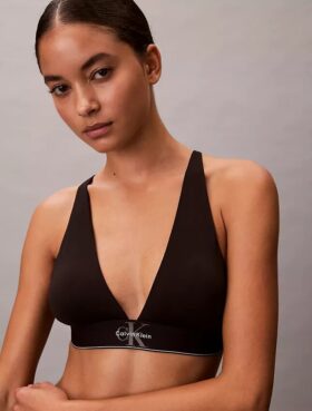 Bralette triangular elástica de Microfiber con Monogram gráfico y forro ligero