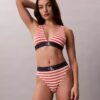 Bralette triangular elástica de Microfiber con Monogram gráfico y forro ligero Bralette triangular elástica de Microfiber con Monogram gráfico y forro ligero