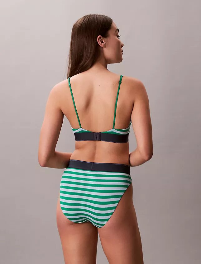Bralette triangular elástica de Microfiber con Monogram gráfico y forro ligero Bralette triangular elástica de Microfiber con Monogram gráfico y forro ligero