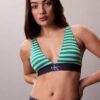 Bralette triangular elástica de Microfiber con Monogram gráfico y forro ligero Bralette triangular elástica de Microfiber con Monogram gráfico y forro ligero