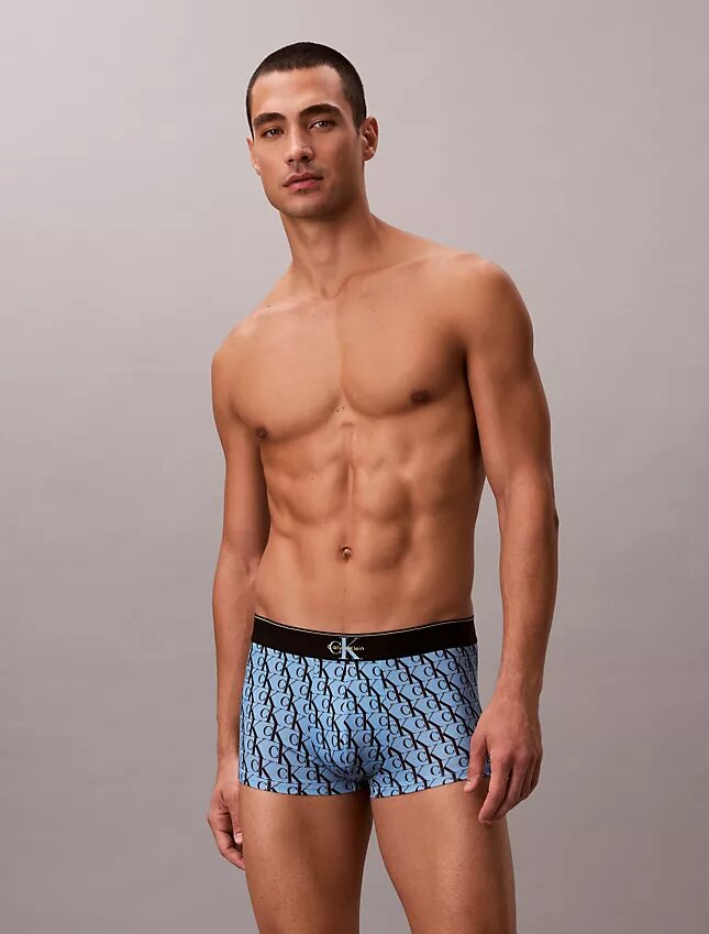 Bóxer elástico de microfibra con monograma gráfico y Low Rise Trunk Bóxer elástico de microfibra con monograma gráfico y Low Rise Trunk