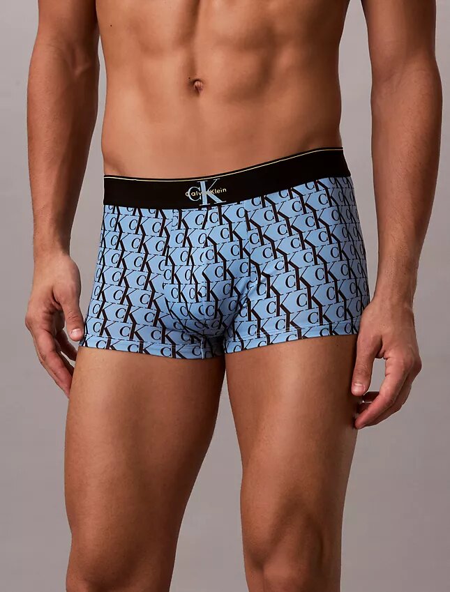 Bóxer elástico de microfibra con monograma gráfico y Low Rise Trunk Bóxer elástico de microfibra con monograma gráfico y Low Rise Trunk