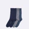 Calcetines de vestir con logotipo acanalado, paquete de 4 Calcetines de vestir con logotipo acanalado, paquete de 4