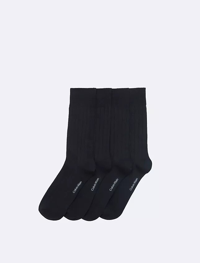 Calcetines de vestir con logotipo acanalado, paquete de 4 Calcetines de vestir con logotipo acanalado, paquete de 4