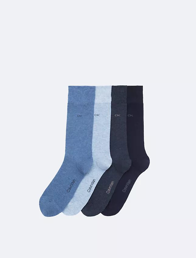 Calcetines de vestir de 4 unidades con logotipo de punto liso Calcetines de vestir de 4 unidades con logotipo de punto liso