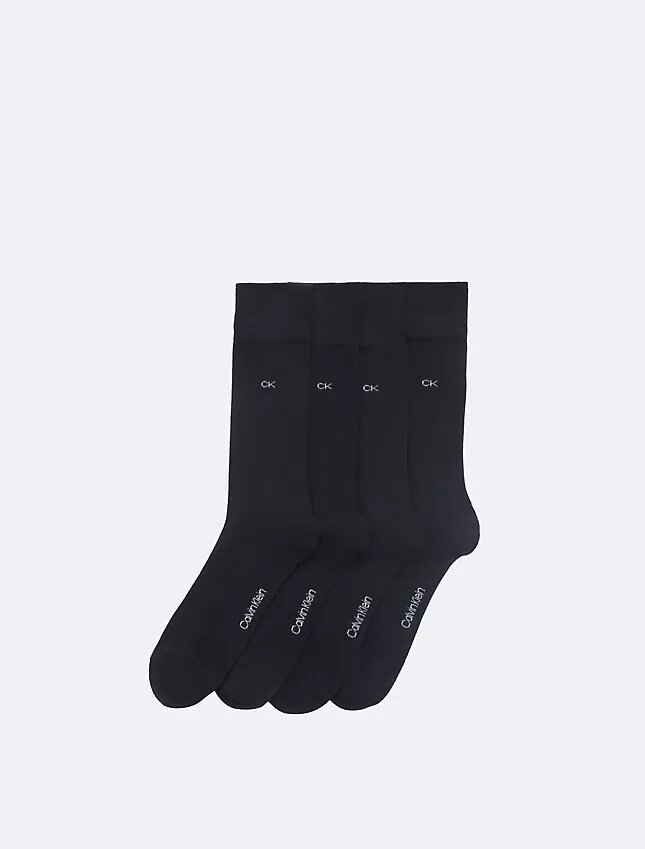 Calcetines de vestir de 4 unidades con logotipo de punto liso Calcetines de vestir de 4 unidades con logotipo de punto liso