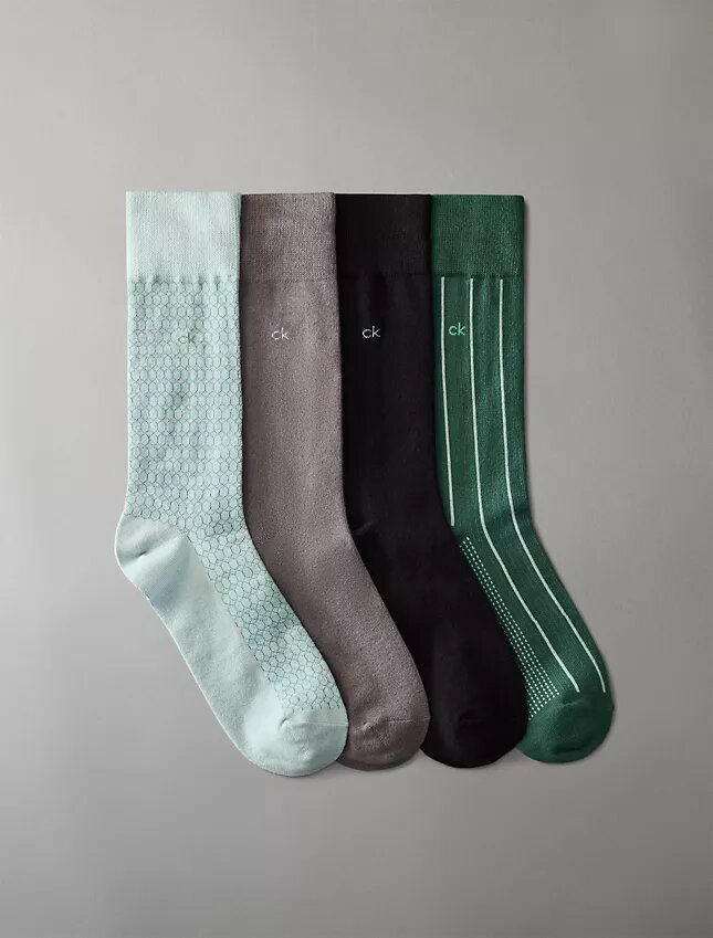 Calcetines de vestir de algodón peinado, paquete de 4 Calcetines de vestir de algodón peinado, paquete de 4