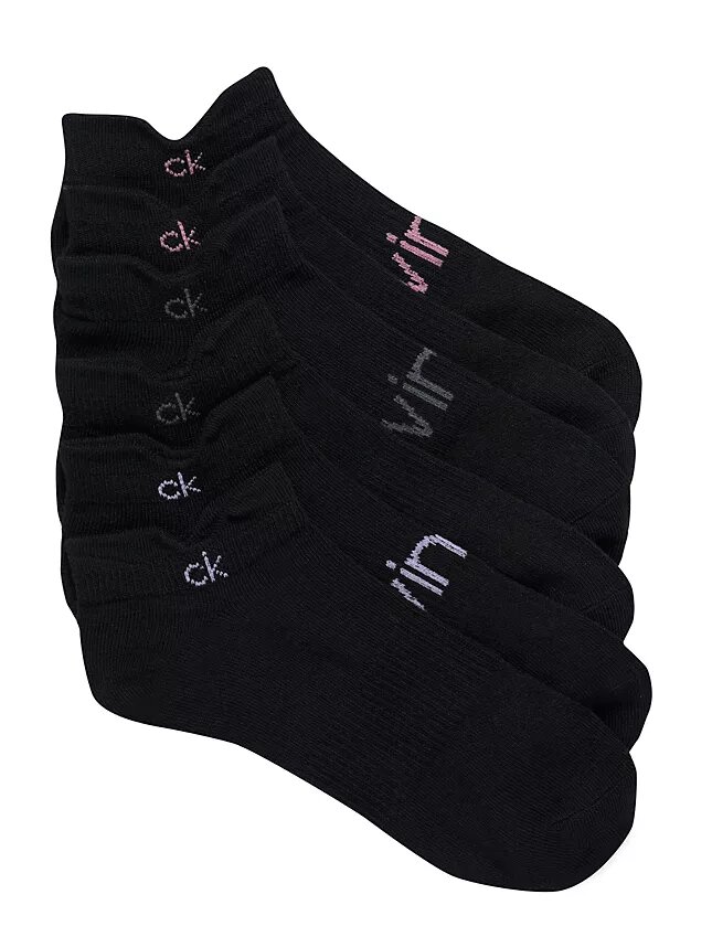 Calcetines invisibles de punto liso con doble lengüeta, paquete de 3 Calcetines invisibles de punto liso con doble lengüeta, paquete de 3