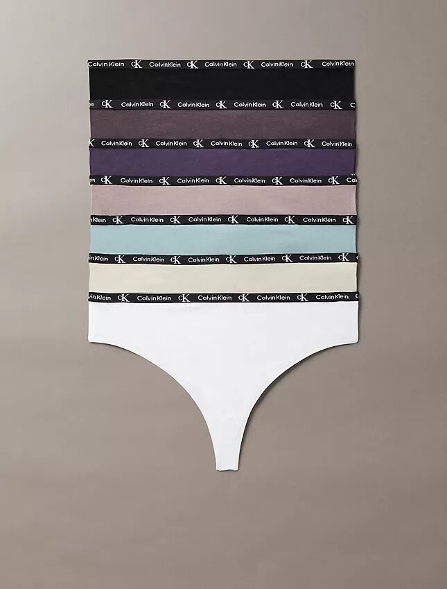 Calzoncillos Thong modernos Calvin Klein 1996 de Cotton Stretch, paquete de 7 Calzoncillos Thong modernos Calvin Klein 1996 de Cotton Stretch, paquete de 7