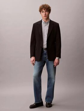 Camisa ajustada de algodón elástico con estampado de cuadros vichy y botones Camisa ajustada de algodón elástico con estampado de cuadros vichy y botones