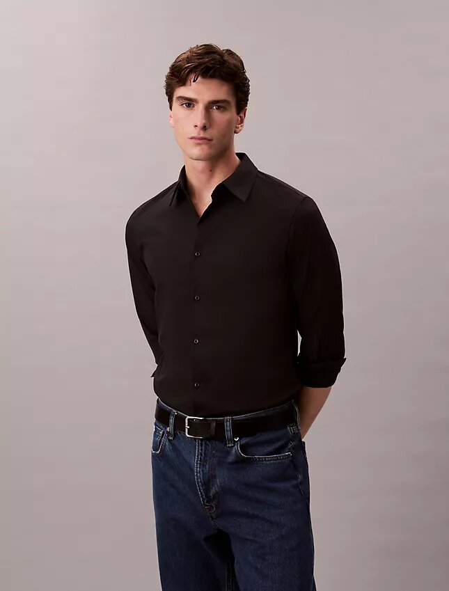 Camisa ajustada de algodón elástico Supima Cotton Stretch Camisa ajustada de algodón elástico Supima Cotton Stretch