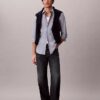 Camisa ajustada de Cotton Stretch a rayas con botones Camisa ajustada de Cotton Stretch a rayas con botones