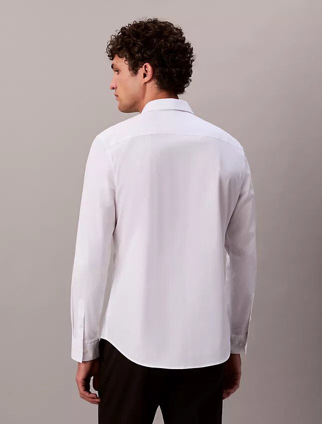 Camisa ajustada de popelín de algodón Cotton Stretch con botones Camisa ajustada de popelín de algodón Cotton Stretch con botones