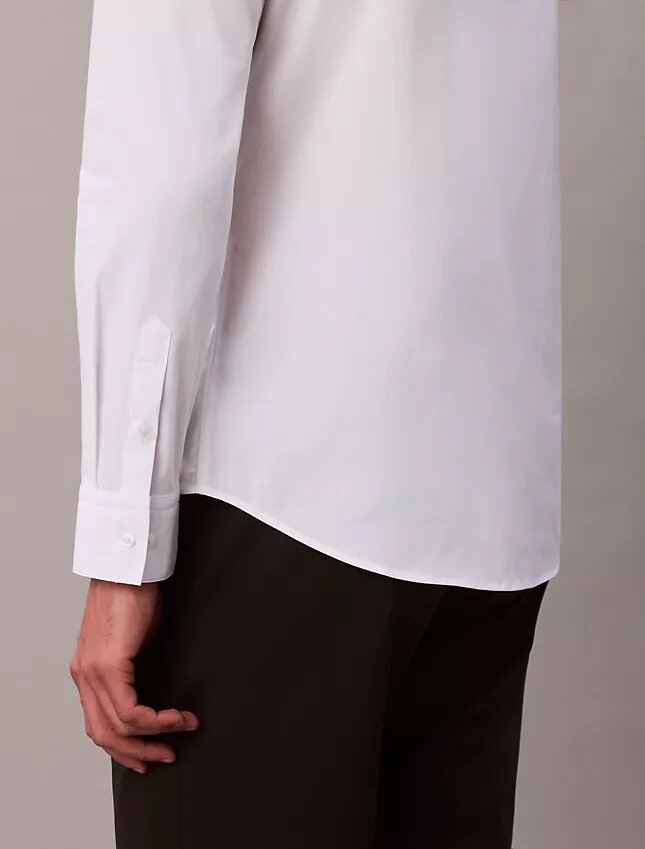 Camisa ajustada de popelín de algodón Cotton Stretch con botones Camisa ajustada de popelín de algodón Cotton Stretch con botones