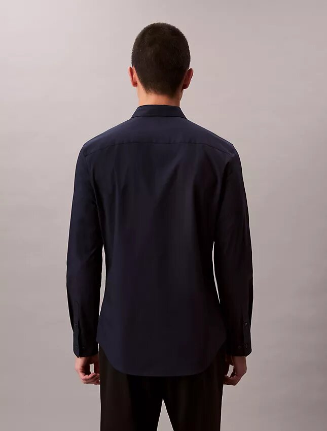 Camisa ajustada de popelín de algodón Cotton Stretch con botones Camisa ajustada de popelín de algodón Cotton Stretch con botones