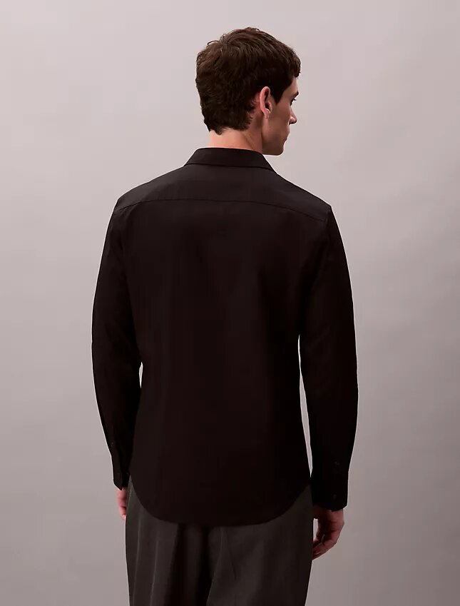 Camisa ajustada de popelín de algodón Cotton Stretch con botones Camisa ajustada de popelín de algodón Cotton Stretch con botones
