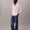 Camisa ajustada elástica con botones Camisa ajustada elástica con botones