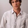 Camisa ajustada elástica Supima con rayas teñidas en hilo Camisa ajustada elástica Supima con rayas teñidas en hilo