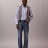 Camisa clásica con botones de rayas de Cotton Stretch