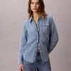 Camisa clásica de Denim con botones Camisa clásica de Denim con botones