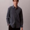 Camisa clásica de lino y algodón con botones