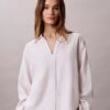 Camisa clásica de mezcla de lino
