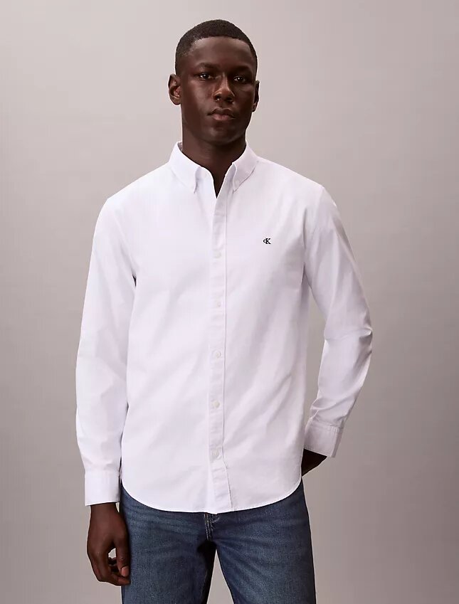 Camisa clásica de Oxford lisa con botones Camisa clásica de Oxford lisa con botones