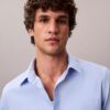 Camisa clásica de popelín lavado con botones
