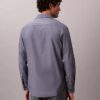 Camisa clásica de popelín lavado con botones