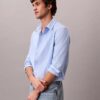 Camisa clásica de popelín lavado con botones