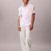 Camisa clásica de seersucker liso con botones