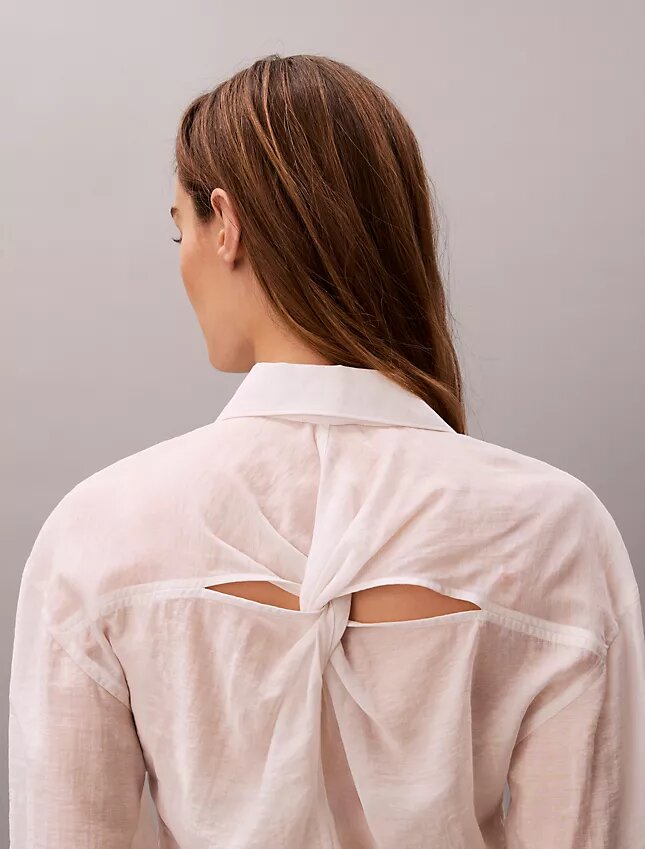 Camisa clásica de voile con botones Camisa clásica de voile con botones