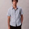 Camisa clásica elástica a rayas teñida en hilo Camisa clásica elástica a rayas teñida en hilo