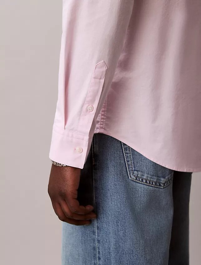 Camisa clásica lisa Oxford con botones Camisa clásica lisa Oxford con botones